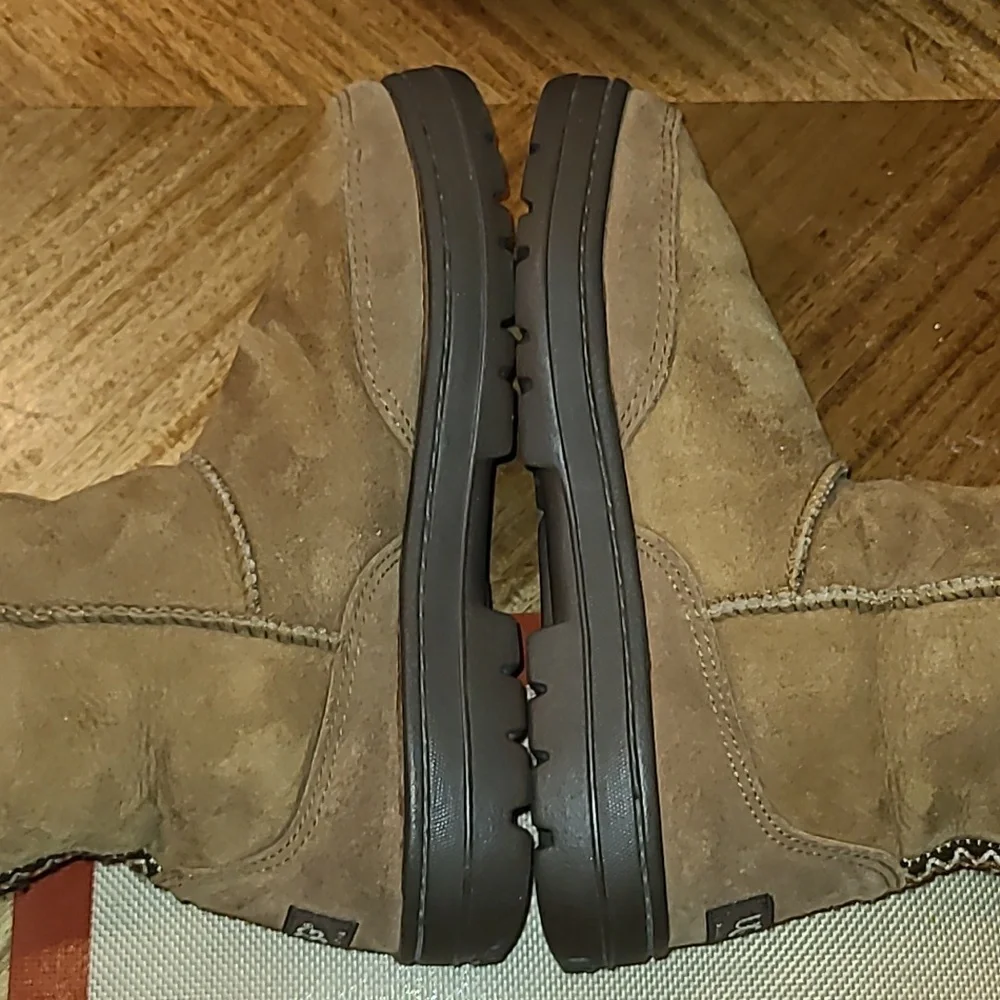 UGG Ultra Tall Boots sz.W8 Brown Pull On Suede Sheepskin Wool Mid Calf (#1561)EC - Picture 9 of 16